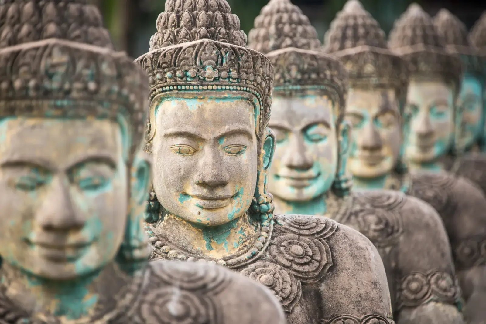 Carved stone faces in Cambodia